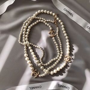 Authentic Chanel re-purposed long pearl necklace